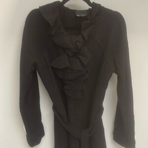 Cynthia Rowley, black wool jacket, tie waist size medium